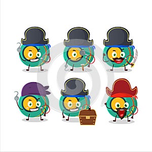 Cartoon character of kids yoyo with various pirates emoticons