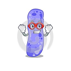 A cartoon character of legionella performed as a Super hero