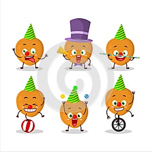 Cartoon character of Lulo fruit with various circus shows