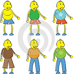 Cartoon Character Male in Different Attires and expressions.