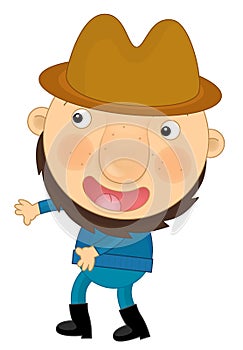 Cartoon character - medieval farmer - isolated