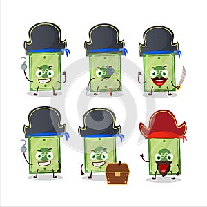 Cartoon character of money slot with various pirates emoticons