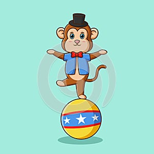 Cartoon character monkey circus