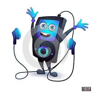 Cartoon character music mp3 player with headphones