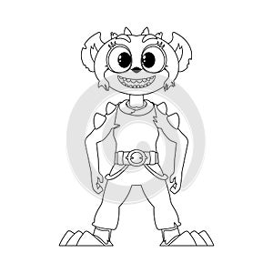 This cartoon character is not like the rest and has special traits. Childrens coloring page.