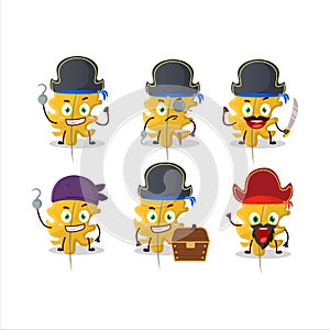 Cartoon character of oak yellow leaf angel with various pirates emoticons