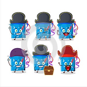 Cartoon character of open magic gift Box with various pirates emoticons