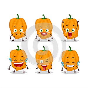 Cartoon character of orange habanero with smile expression photo