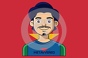 A cartoon character with a prominent mustache, Metaverso Customizable Cartoon Illustration photo