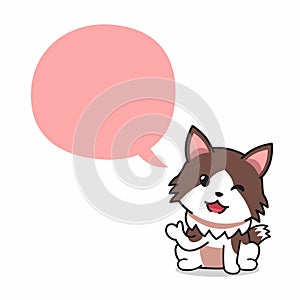 Cartoon character ragamuffin cat with speech bubble