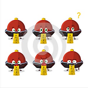 Cartoon character of red vampire hat with what expression