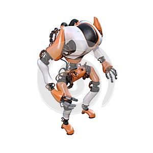 Cartoon character roboter isolated on white background.