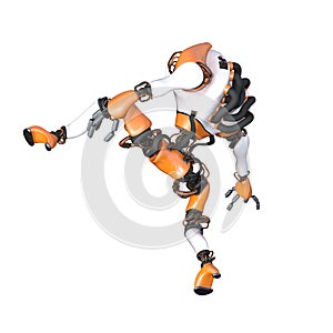 Cartoon character roboter isolated on white background.