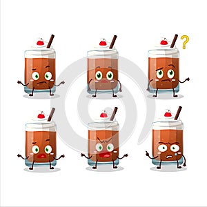 Cartoon character of root beer with ice cream with what expression