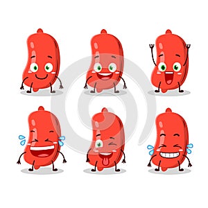 Cartoon character of sausage with smile expression