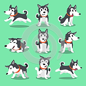 Cartoon character Siberian husky dog poses