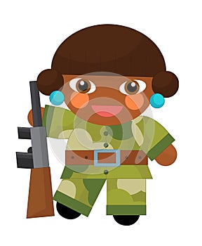 Cartoon character - soldier girl