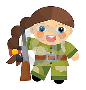 Cartoon character - soldier girl