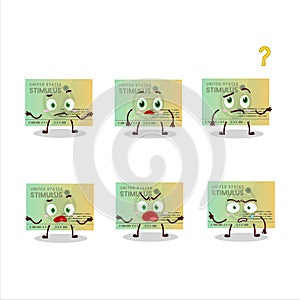 Cartoon character of stimulsus check with what expression