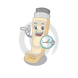 Cartoon character style asthma inhaler having clock