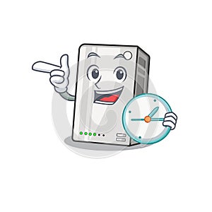 Cartoon character style power bank having clock