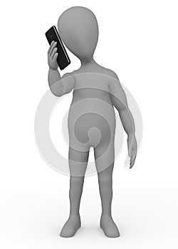 Cartoon character with touchphone photo