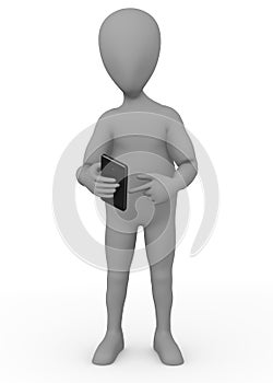 Cartoon character with touchphone
