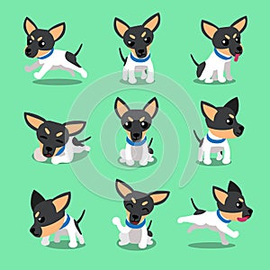 Cartoon character toy terrier dog poses