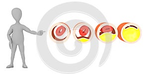 Cartoon character with vessel (cholesterols)