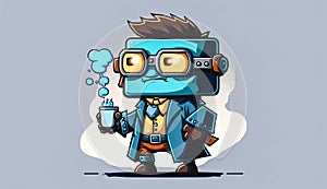 Cartoon character, villain with poison, generative AI.