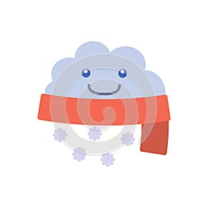 Cartoon Character Weather Forecast Sign Snow Cloud. Vector