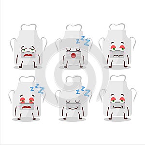 Cartoon character of white appron with sleepy expression