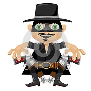 Cartoon character in Wild West style, robber