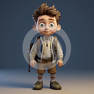 Cartoon Character William: 3d Model In Tiago Hoisel Style