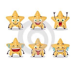 Cartoon character of yellow starfish with smile expression