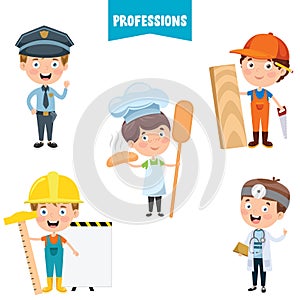 Cartoon Characters Of Different Professions