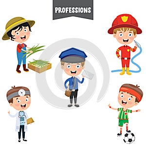 Cartoon Characters Of Different Professions