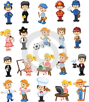 Cartoon characters of different professions,vector photo