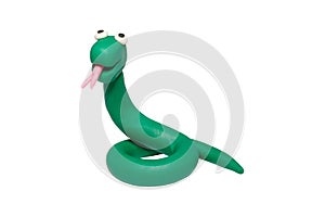 Cartoon characters, Snake isolated on white background with clipping path