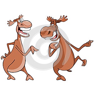 Cartoon characters, two moose talk