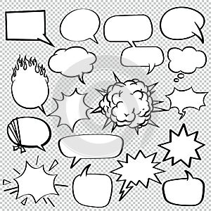 Cartoon chat comics computer concept conversations dialog Comic speech bubbles icons collection