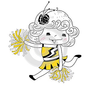 Cartoon cheerleader