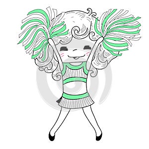 Cartoon cheerleader