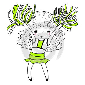 Cartoon cheerleader