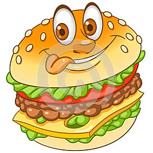 Cartoon cheeseburger burger hamburger