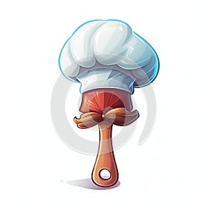 Cartoon Chef Hat and Spatula on a White Background. Generative ai