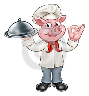 Cartoon Chef Pig Character