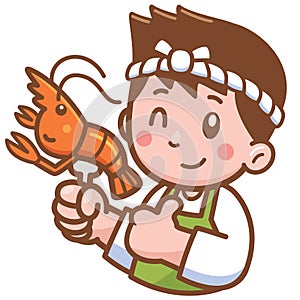 Cartoon Chef presenting food