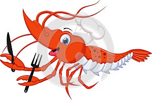 Cartoon chef shrimp