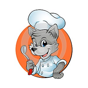 Cartoon Chef Wolf